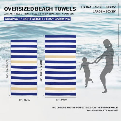 Your Choice Microfiber Beach Towel Sand-Free Quick Dry (67"x35"/60"x30") - color: F-set (9), size: Large(60x30")