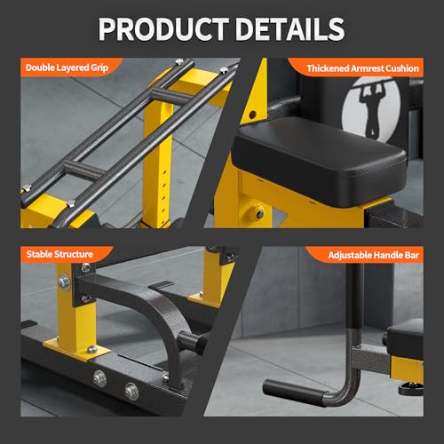 SogesHome Multifuntional Power Tower Pull Up Bar Dip Station for Home Gym - color: Yellow