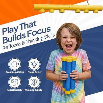 Reflex Drop Stick Game - Hand Eye Coordination Training Toy - Reaction Time Training Challenge with Remote and 3 Adjustable Speed Modes for Kids and Adults - Catch Falling Sticks Reflex Trainer Game