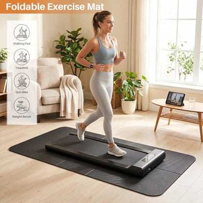 Bike Mat Compatible with Peloton Bike,6mm Thick,Elliptical,Treadmill Mat,Under Exercise Bike Trainer Pad for Indoor Stationary Spin Bike Gym Equipment Hardwood Floor Carpet Protector