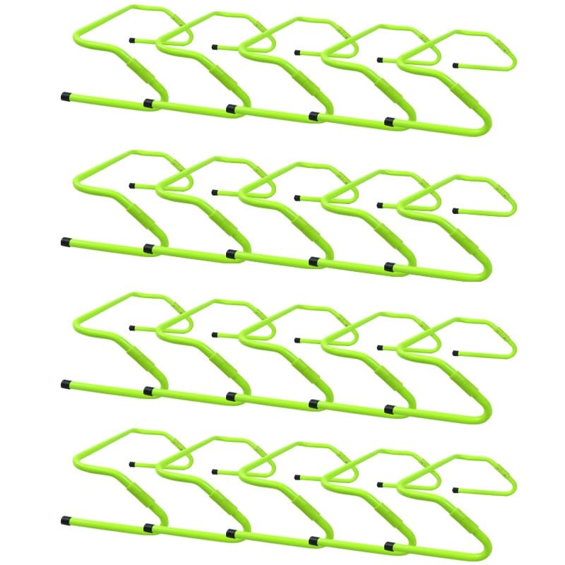 SRNSAEB Folding Hurdles Training Equipment for Teenagers, Gait Training Hurdles 5 6 8 10 15 20 Pcs, Adjustable Height Agility Hurdle Set for Speed/Jumping/Fitness Drills(20pcs)