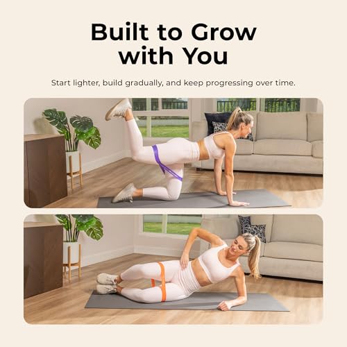 Sunny Health & Fitness Resistance Loop Bands - 5 Levels of Color-Coded Exercise Bands for Legs, Glutes & Strength Training - Portable Snap-Resistant Loop Set for Yoga, Pilates & Mobility