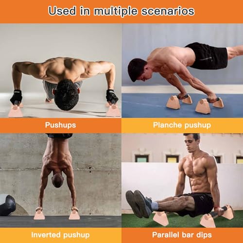 Wooden Parallettes Bars for Calisthenics - Handstand Push Up Bars for Training, L-Sit & Dip Workouts - Portable Fitness Equipment for Home Gym