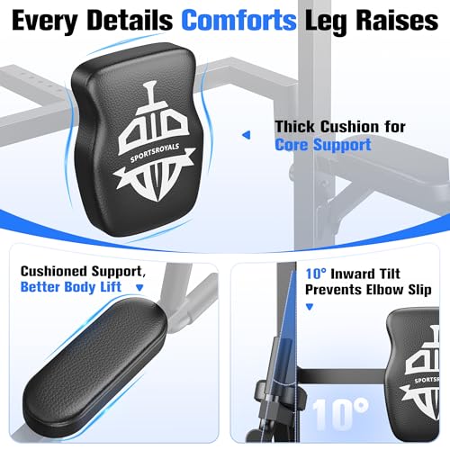 Sportsroyals Power Tower Pull Up Bar Station, 450LBS Stable Pull Up Dip Station for Home Gym Strength Training Equipment | FED Fitness