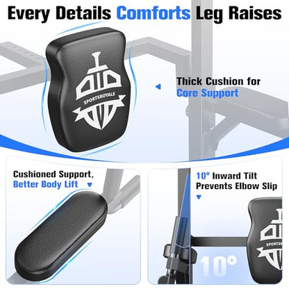 Sportsroyals Power Tower Pull Up Bar Station, 450LBS Stable Pull Up Dip Station for Home Gym Strength Training Equipment | FED Fitness