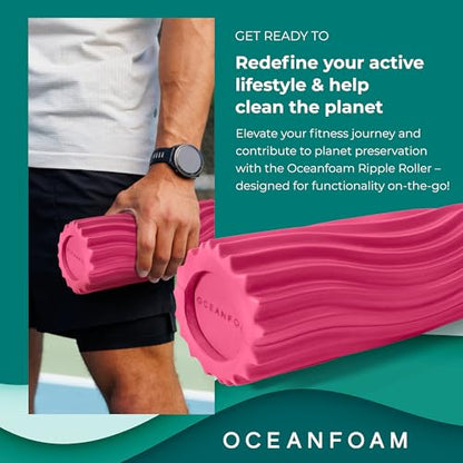 Oceanfoam Ripple Roller - Small Foam Roller for Physical Therapy (Hot Pink) - color: Hot Pink