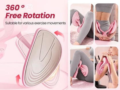 Thigh Trainer [2026 Upgraded], Thigh Trainer Thigh Exerciser, Inner Thigh Exerciser, 360° Pelvic Floor Exercise Devices, Hip Trainer Kegel Excerciser, 20LB Resistance Band, Pink