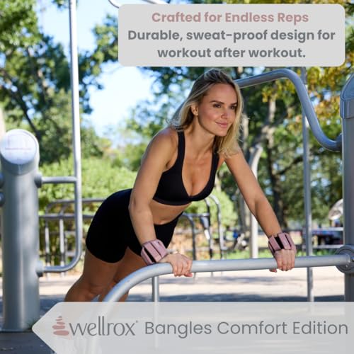 Weighted Bangles – Adjustable Ankle and Wrist Weights for Women & Men – Set of Ankle Weights 2 lbs (1 lb Each Wrist Weight) | Weighted Arm Bands for Pilates, Yoga, Running & Walking - color: Dusty Rose