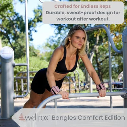 Weighted Bangles – Adjustable Ankle and Wrist Weights for Women & Men – Set of Ankle Weights 2 lbs (1 lb Each Wrist Weight) | Weighted Arm Bands for Pilates, Yoga, Running & Walking - color: Dusty Rose