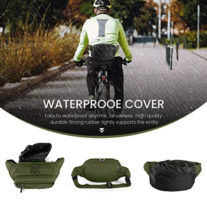 CXWMZY Fanny Packs For Women & Men Waist Pack Hip Bum Bag with Multi-Pockets Large Capacity Waterproof Casual Bum Bag for Disney Traveling Casual Cycling Running Hiking (Army Green) - color: Green