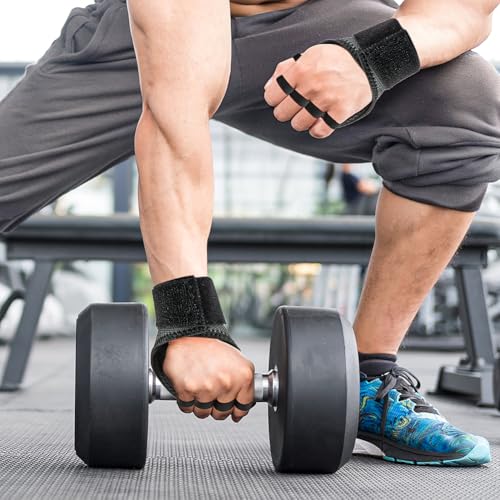 Workout Gloves for Men & Women, Wrist Wraps for Weightlifting Fingerless Gym Gloves with Wrist Support, Breathable Palm Padding Ideal for Gym, Fitness, Cross Training, Cycling