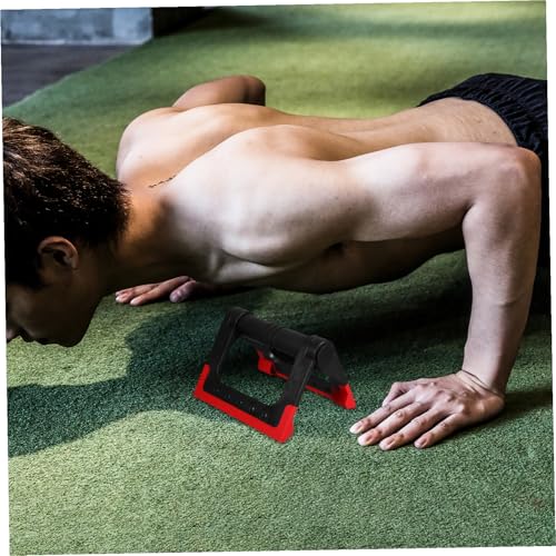 LABRIMP 1 Pair Rotating Push-up Rack with Non-slip Handles Home Workout Strength Training Equipment Push-up Bars for Men and Women (red)