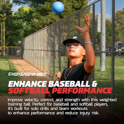 PowerNet Power Plyometrics Weighted Training Ball, Softball & Baseball Training Equipment, Weighted Baseballs to Increase Throwing Velocity - style: 64 OZ Ball Only