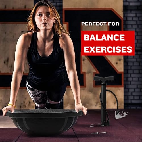 Yes4All 880LBS Half Ball Balance Trainer, Pilates Balance & Stability Ball for Exercises, Home Gym, Floor & Full Body Workouts