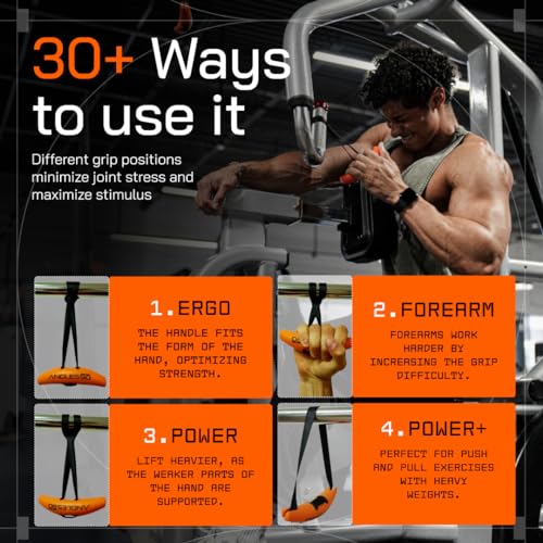 Original Pull-Up Grips - Lat Pulldown Attachment - T-Bar Row & Cable Machine - D Handle - Forearm Strength Trainer - Gym Equipment - Exercise Equipment - Grip Strength Trainer