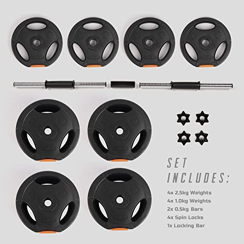 Phoenix Fitness Dumbbells Weight Set, Adjustable 2 in 1 Barbell Set for Exercise, Muscle and Strength Training