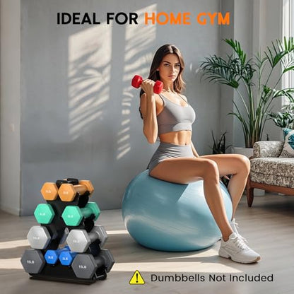 Dumbbell Rack Stand Only | Space-Saving Weight Rack for Home Gym, Hand Weight Rack Dumbbell Storage for Dumbbell Set (3-15 LB), Durable Metal Stand with Easy Assembly (Dumbell not Included) - color: Weight Rack - 4 Tier