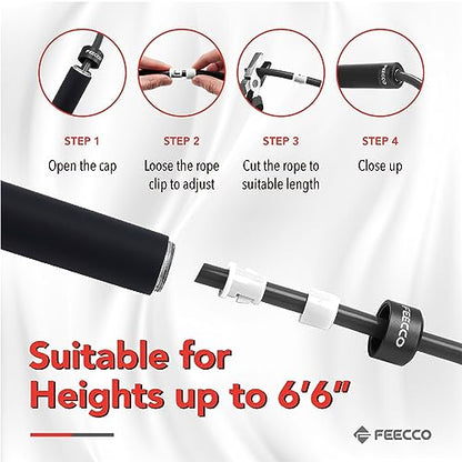 FEECCO Weighted Jump Rope for Men, PVC Rope with Metal Handles and Ball Bearings - color: 1LB