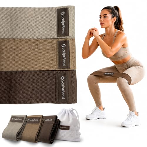 Booty Bands Set of 3 – Fabric Resistance Bands for Women & Men, Non-Slip Exercise Bands for Glutes, Legs & Home Workouts, Hip Workout Bands for Strength Training