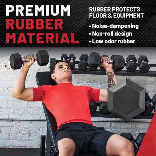 Lifeline Fitness Hex Dumbbells, Rubber Wrapped Hex Dumbbells, Premium Quality, Ergonomic Knurled Handle, Dumb Bells for Exercise, Home Gym Exercise Weights - style: 10 lb