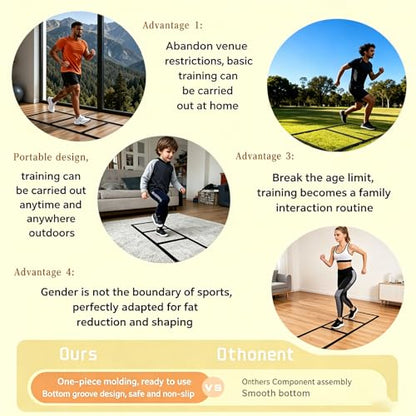5 Pieces Sturdy Silicone Training Ladder Great for Soccer Basketball and Play Activities Basketball Quickness Ladder