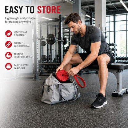 Resistance Bands for Working Out, Pull Up Assistance Bands for Men & Women, Exercise Bands for Full-Body Training, Physical Therapy, Fitness, Stretch Workout Bands at Home, Gym