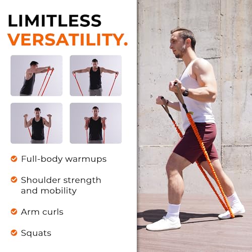 Slastix Toner Resistance Bands with Handles | Safe Sleeve Exercise Bands for Strength Training, Full Body Workouts, and Home Gym Fitness