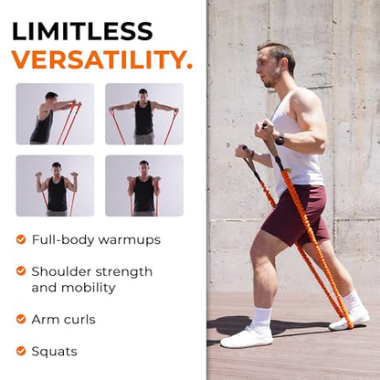 Slastix Toner Resistance Bands with Handles | Safe Sleeve Exercise Bands for Strength Training, Full Body Workouts, and Home Gym Fitness