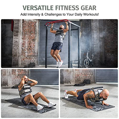 ZELUS Weighted Vest with Adjustable Weights for Home Workouts - color: 45lb Desert Camo