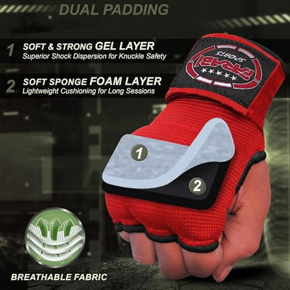 FARABI Kids Hybrid Boxing Inner Gloves Punching Boxing Gloves - color: All Red (Pack of 2)