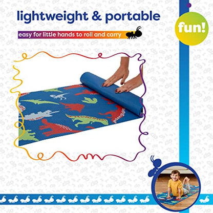 Antsy Pants Kids Yoga Mat - Yoga Mat for Kids, Yoga Mats for Home Workout, Travel Yoga Mat, Yoga Mat Non Slip, 60” x 24”, 3mm Free of Toxic Phthalates - color: Dino