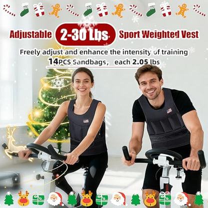 Adjustable Weighted Vest for Men Women,2-30 Lbs Adjustable Weighted Vest with Straps Womens Running Weight Vest for Walking Strength Training Fitness - size: Adjustable 2-30 Lbs