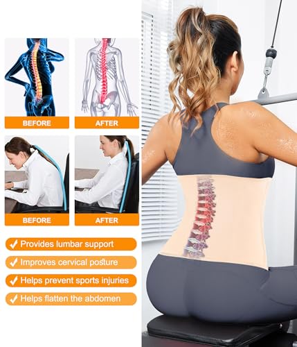 Womens Waist Trainer Corset with Zipper Sweat Waist Trimmer for Women Workout Belt Corset Shapewear