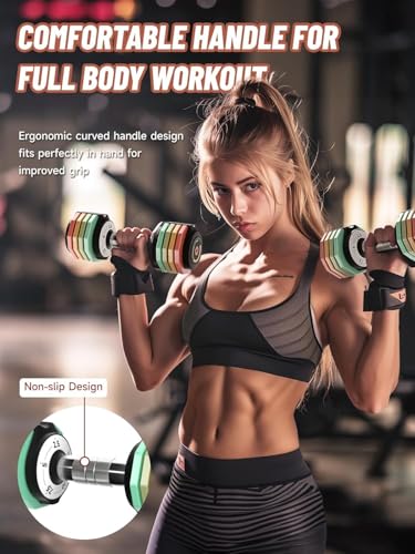 Adjustable Dumbbells Set 12.5LB Pair, 1-Sec Fast Adjustable 5 Free Weights, Premium Comfort Non-slip Metal Handle, Compact Size for Full Body Home Workout