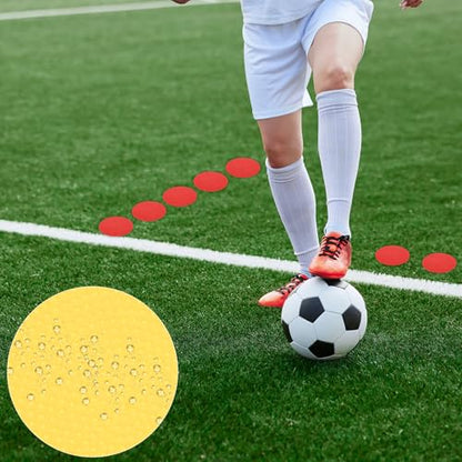 PATIKIL Spot Markers 4 Inch, 12 Pcs Non-Slip Floor Dots Agility Markers Flat Field Cones Poly Dots for Gym PE Speed Training Dance Soccer Basketball Sports, Yellow/Green/Orange