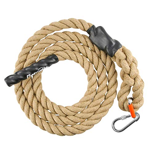 Outdoor Climbing Rope for Fitness and Strength Training, Workout Gym Climbing Rope, 1.5'' in Diameter, Length Available: 8,10, 15, 20, 25, 30,40, 50 Feet… - size: 15 ft, style: With Hook