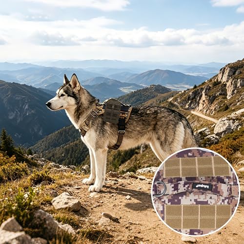 Tactical Dog Harness for Large Dogs, No Pull Military Service Dog Vest with Handle&Molle, Heavy Duty Reflective Adjustable Harnesses for Training Walking Hiking German Shepherd Golden Retriever