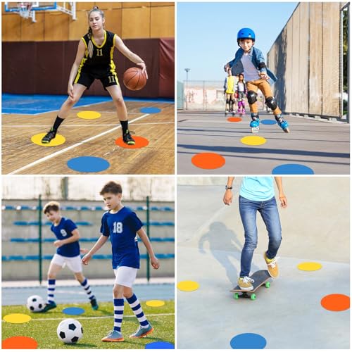 Poly Spots 4 Inch & 9 Inch Non-Slip Flat Cones Spot Markers for Gym Floor - style: Blue 12 Pcs 9inch