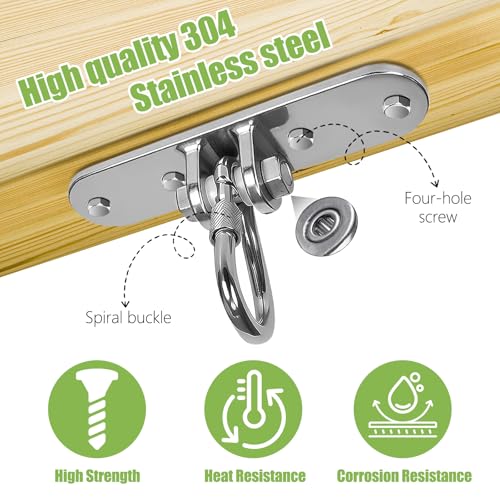 Ceiling Mount Swing Hanger with Bearing 900 LB Capacity Heavy Stainless Steel Hanging Chair Mount Swing Hardware for Swingset Playground,Quick Suspension Replacement - size: size 8
