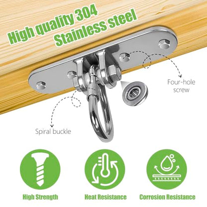 Ceiling Mount Swing Hanger with Bearing 900 LB Capacity Heavy Stainless Steel Hanging Chair Mount Swing Hardware for Swingset Playground,Quick Suspension Replacement - size: size 8