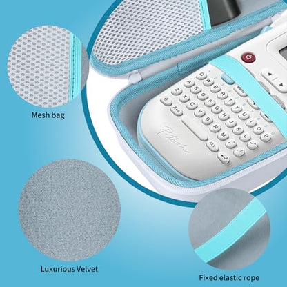 Case Compatible with Brother P-Touch PT-N10 Personal Handheld Label Maker (Case Only) - color: White+Blue Zipper, size: for P-Touch PT-N10