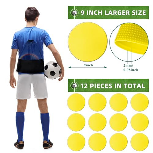 9/18/36 Pcs Poly Spot Markers 9 inch Agility Training Markers - color: Yellow