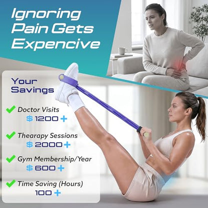 Premium 6 Tube Resistance Band – Powerful, Visible Results with Safe Low-Impact Design | Multifunction Pedal Resistance Band | Home Gym Equipment for Women | 30-Day Support - color: purple