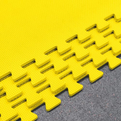 FORZA Interlocking Gym Flooring Tiles [24"x24"] - EVA Foam Mats with Non-Slip Surface – Protective Exercise Floor for Home & Commercial Gyms (Yellow, Pack of 4)