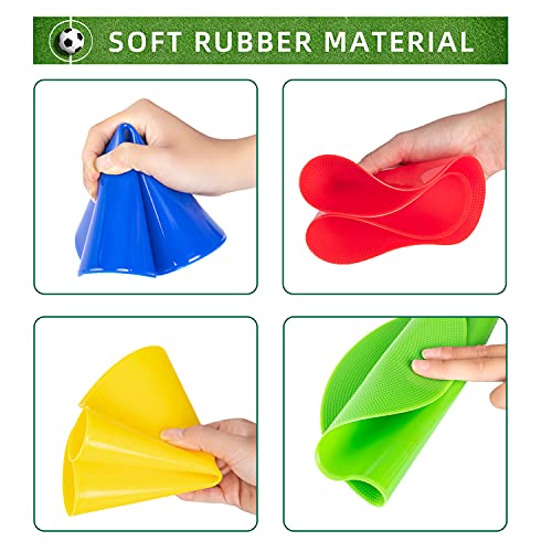 Poly Spot Markers 4inch/9 inch Non-Slip Rubber Agility Markers Flat Field Cones Floor Dots for Football, Soccer, Basketball Training Markers, School Activities, Exercise Drills, Social Distancing