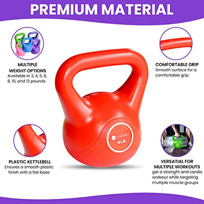 Gymenist Exercise Kettlebell Fitness Workout Body Equipment Choose Your Weight Size - size: 12.0 Pounds
