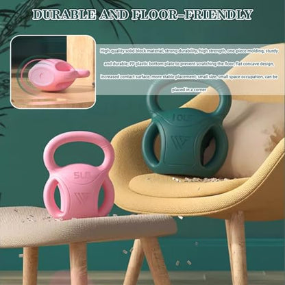 Kettlebell Weights Gym Muscle Training Kettle Bells, Women's Fitness Squat Dumbbell, Unique Three-Ear Structure, Sports Equipment(Dark Green,10LB)