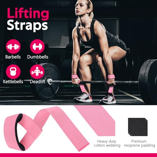 WALITO 8Pcs Barbell Pad Set for Hip Thrust - Squat Pad,Gym Accessories for Women with Bar Bad,Bench Press, with Gym Ankle Straps,Resistance Bands for Working Out,Lifting Strap,Carry Bag