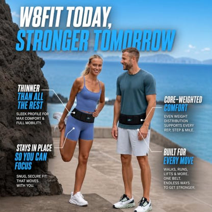 W8FIT Adjustable Weighted Belt for Women & Men, Up to 20 LBS – Rucking Belt for Walking, Hiking & Strength Training - size: 10 LB X-Large (42"–48")