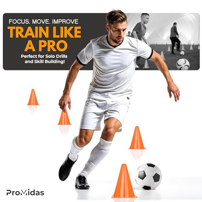 7 Inch (12/30 PCs) Soccer Cones for Training Kids with Mesh Bag - Small Traffic Cones for Sports Training - Flexible Conos for Soccer Practice, Basketball & Football Drills Equipment
